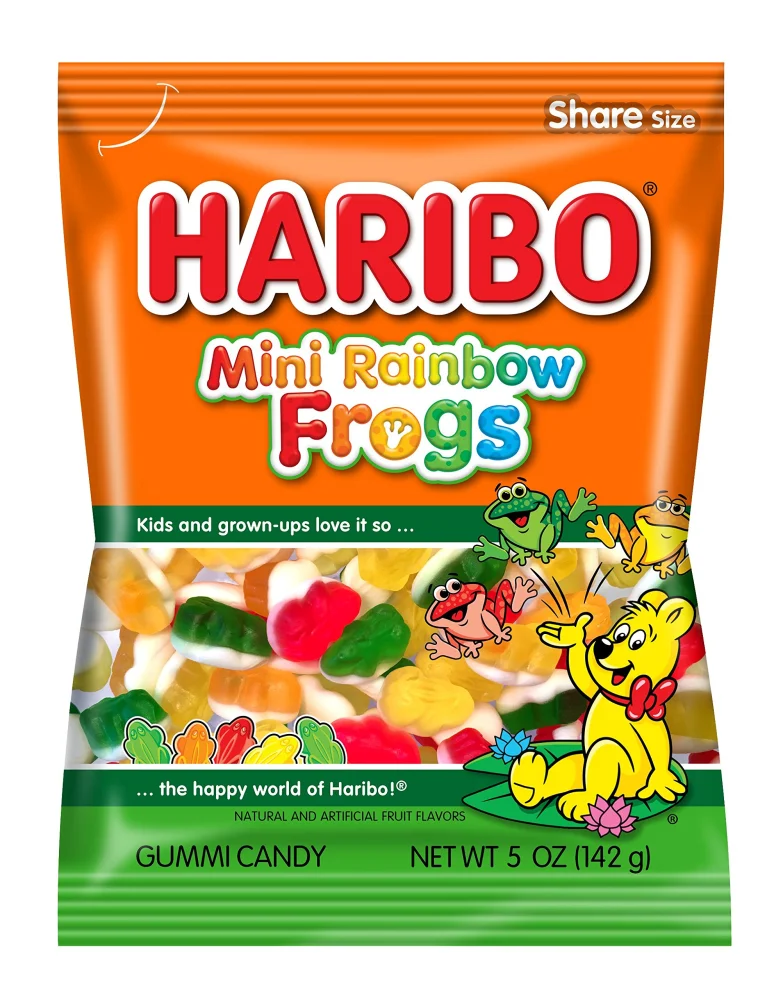 HARIBO Gummi Candy, Mini Rainbow Frogs, 5 oz. Bag (Pack of 12)