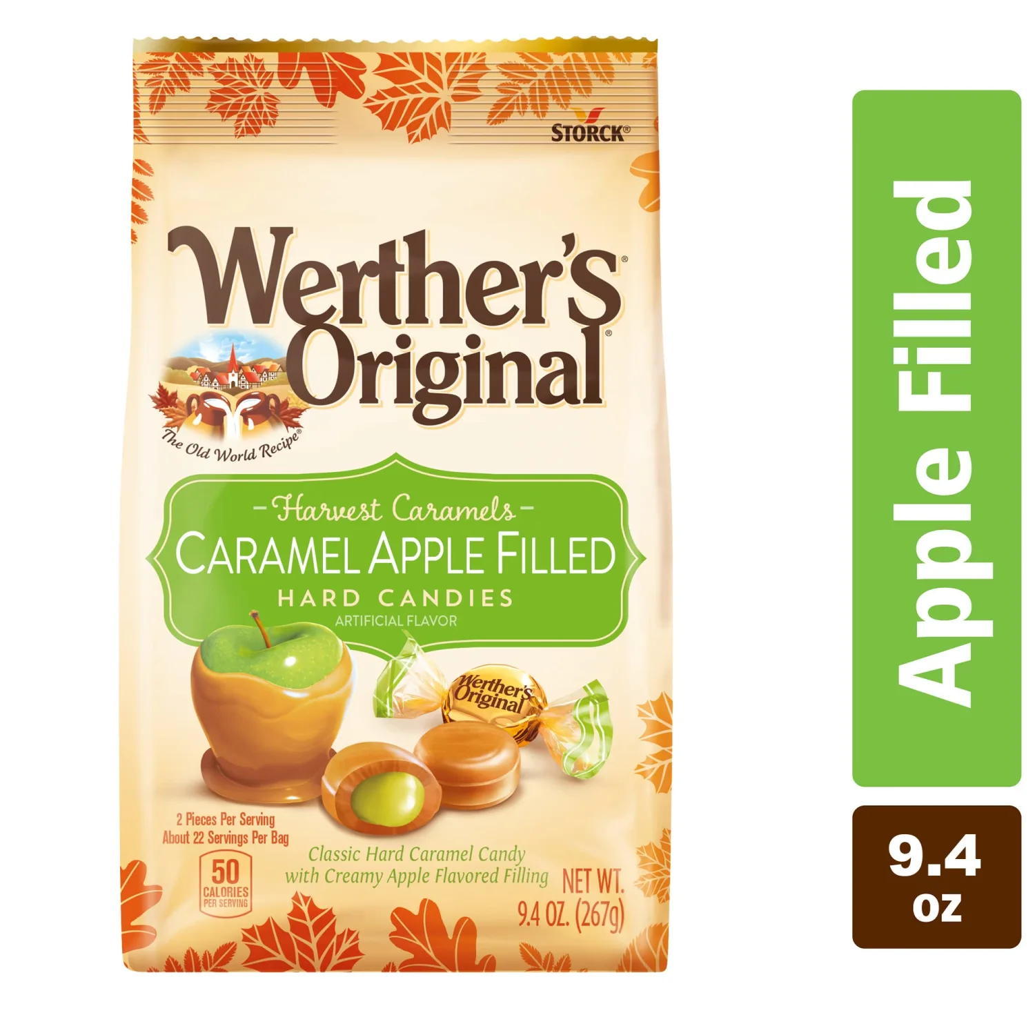 Werther's Original Hard Apple Filled Caramel Candy, 9.4 Oz Bag