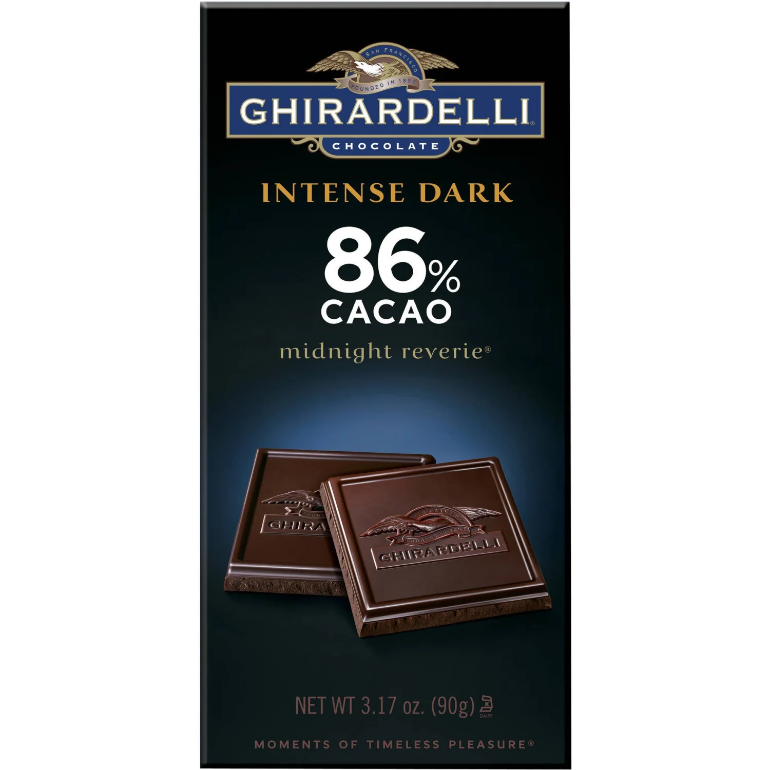 Ghirardelli Intense Dark Midnight Reverie 86% Cacao Bar, 3.17 oz