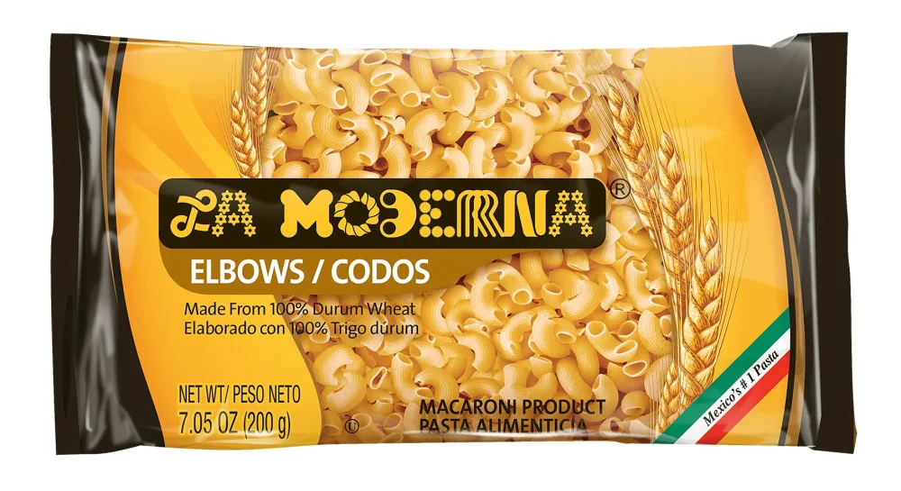 La Moderna Elbow Pasta, Macaroni Noodles, Non-GMO Durum Wheat, Protein, Mineral, Fiber, Vitamins, 7 Oz, Pack of 20