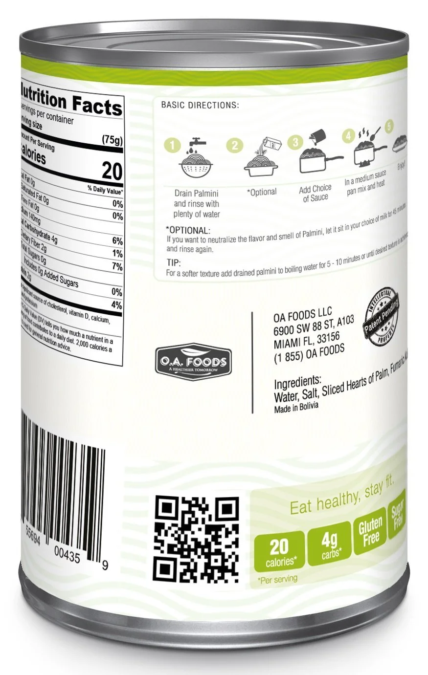 Palmini Pasta, 20 Calories, 4g of Carbs (14Oz) (Linguine)