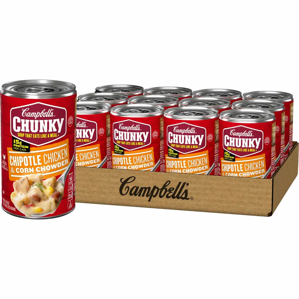 Campbell's Chunky Soup, Chipotle Chicken Corn Chowder Soup, 18.8 Ounce Can (Case Of 12)