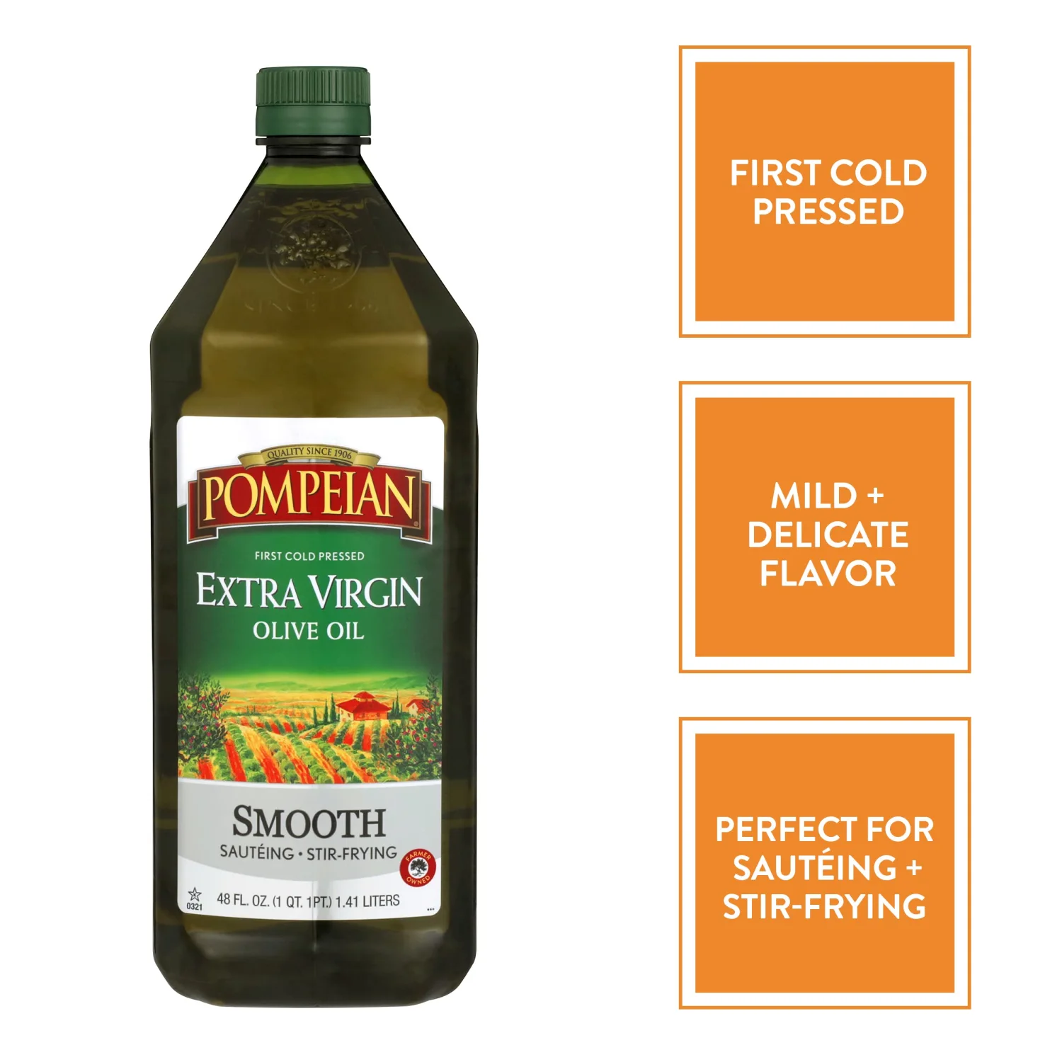 Pompeian, Smooth Extra Virgin Olive Oil, 48 Fl Oz