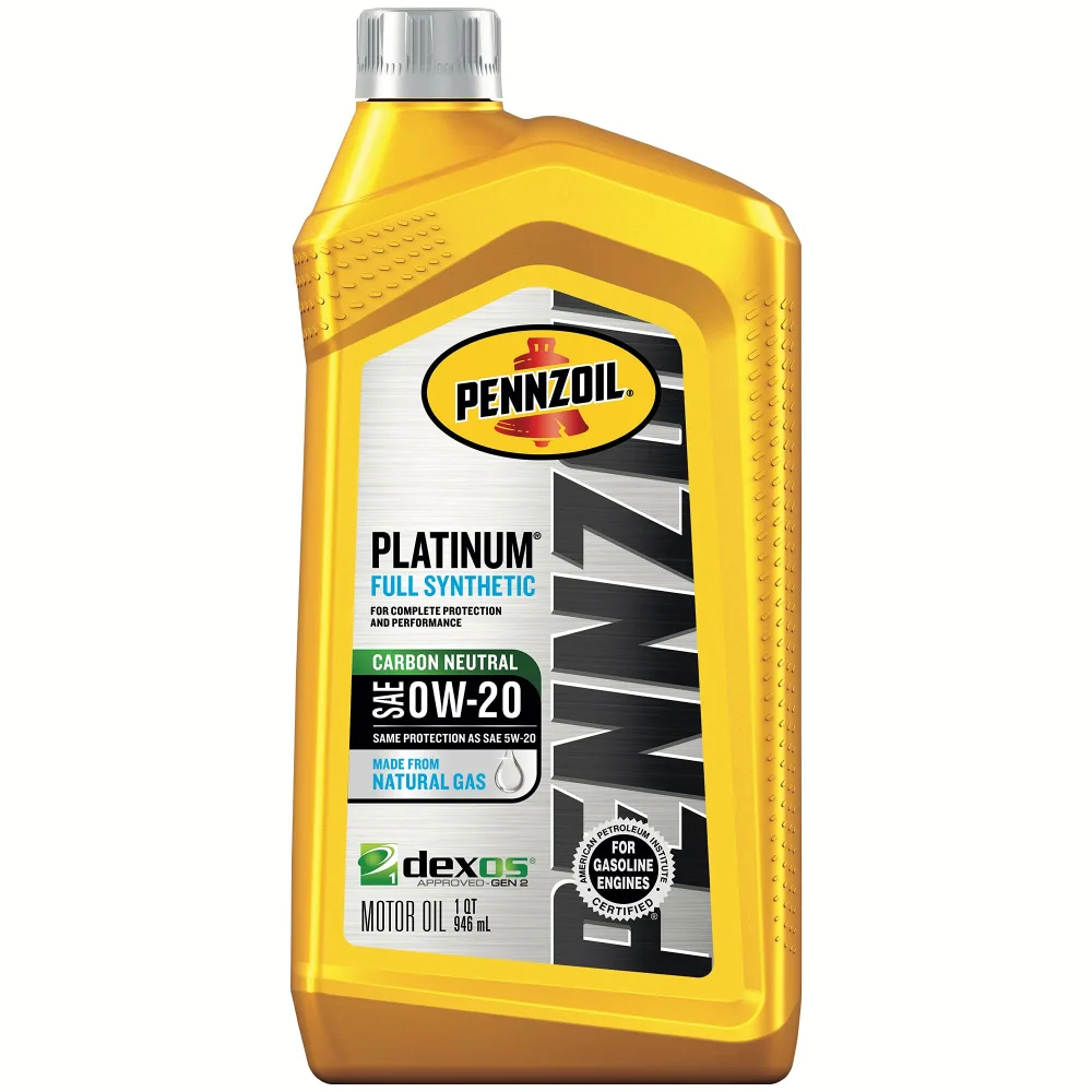 Pennzoil Platinum Full Synthetic 0W-20 Motor Oil (1-Quart, Single)