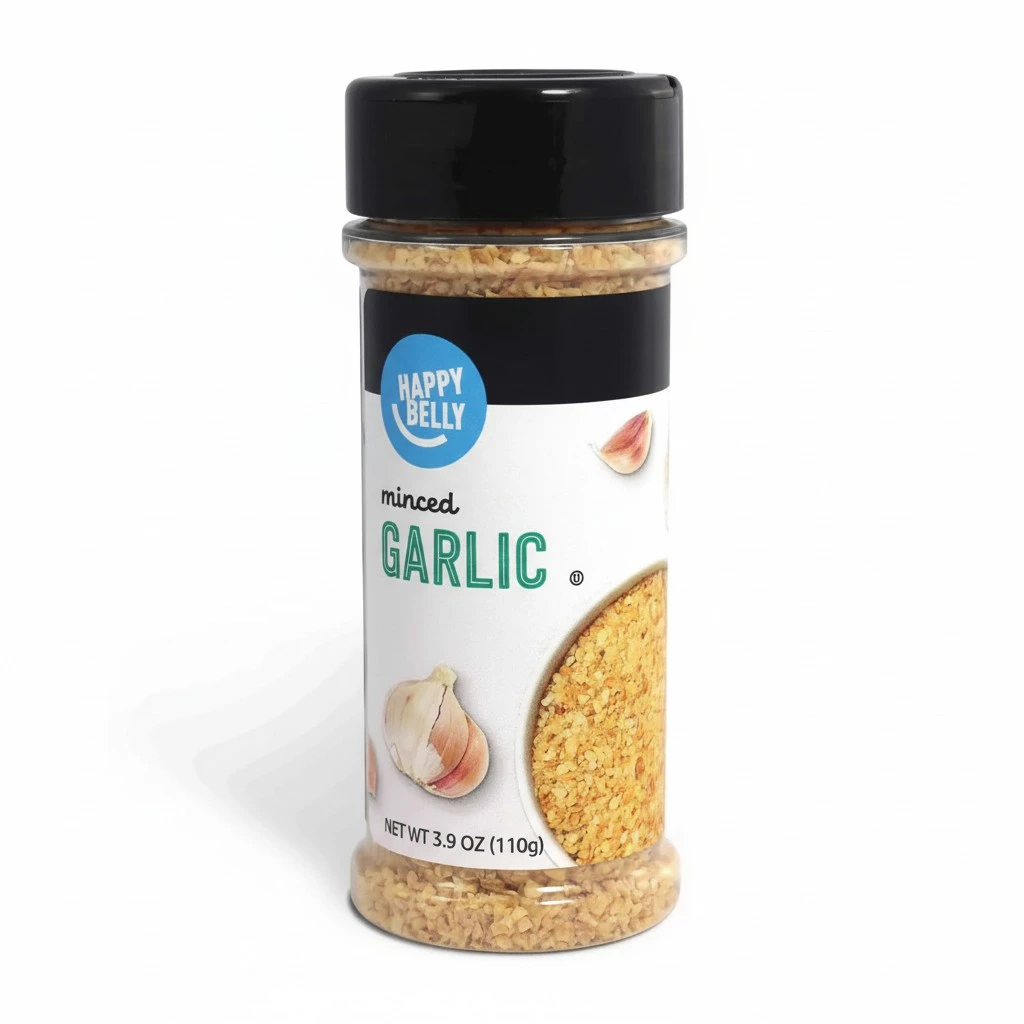 Amazon Brand - Happy Belly Garlic Minced, 3.9 ounce (Pack of 1)