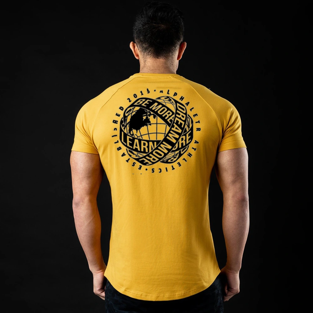 Men's Elastic Sports Round Neck Short Sleeve Shirt