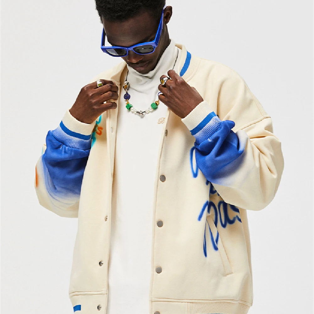 Men's New Color Contrast Children's Printed Coat