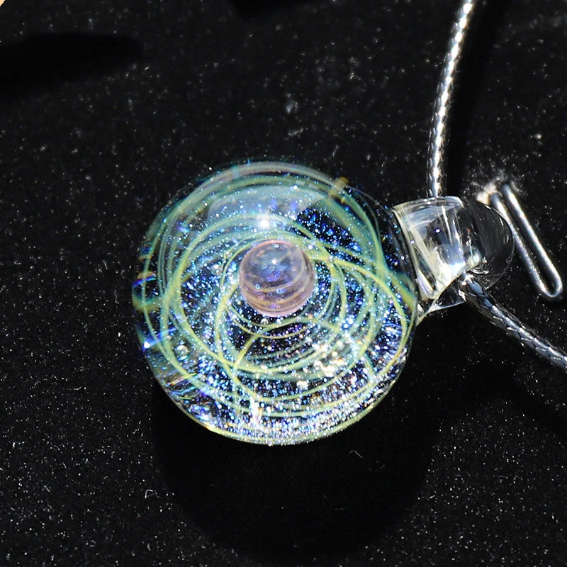 Creative Colored Glass Sky Ball Necklace Pendant