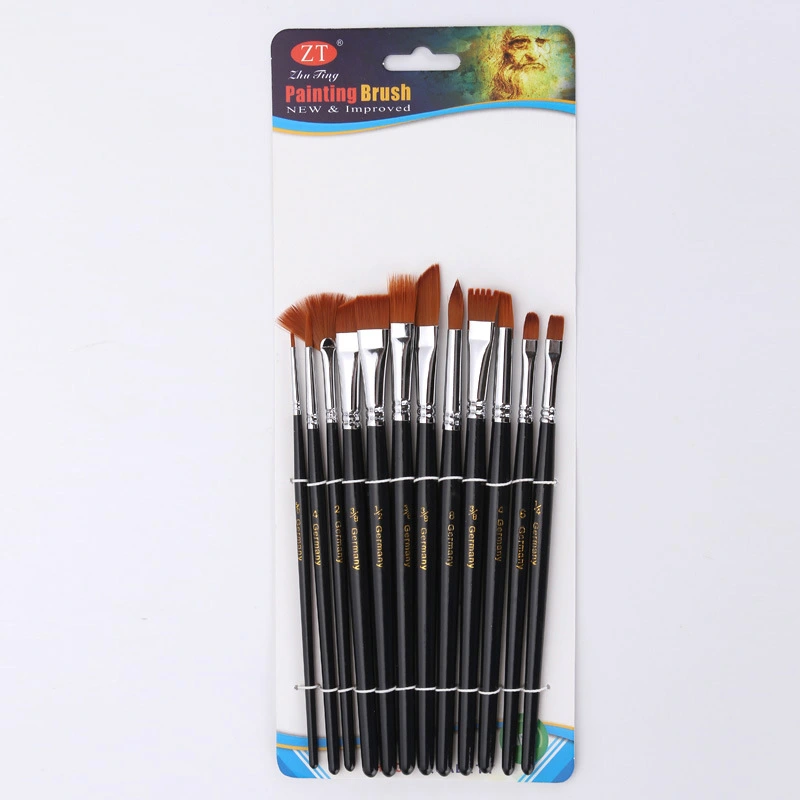 12 Pieces Of Nylon Brush Set With Short Copper Tube