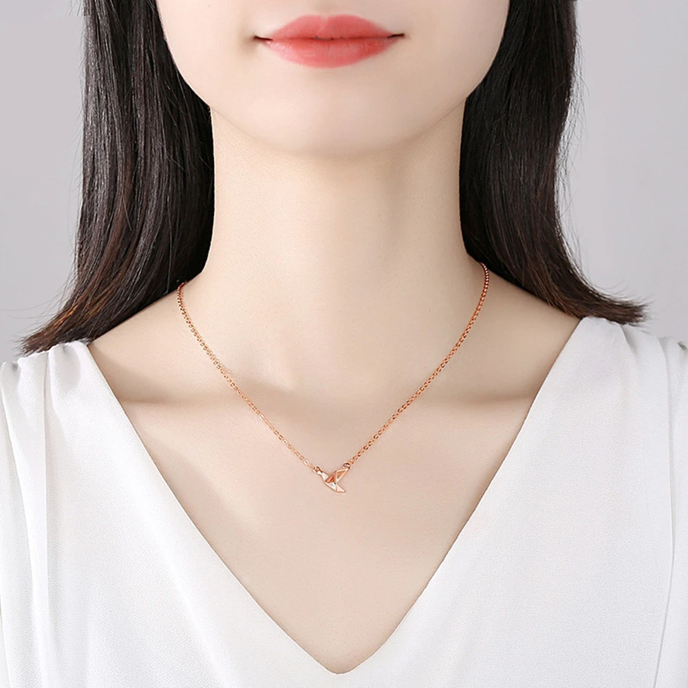 Thousand Paper Crane Necklace Female Sterling Silver Tide Rose Gold