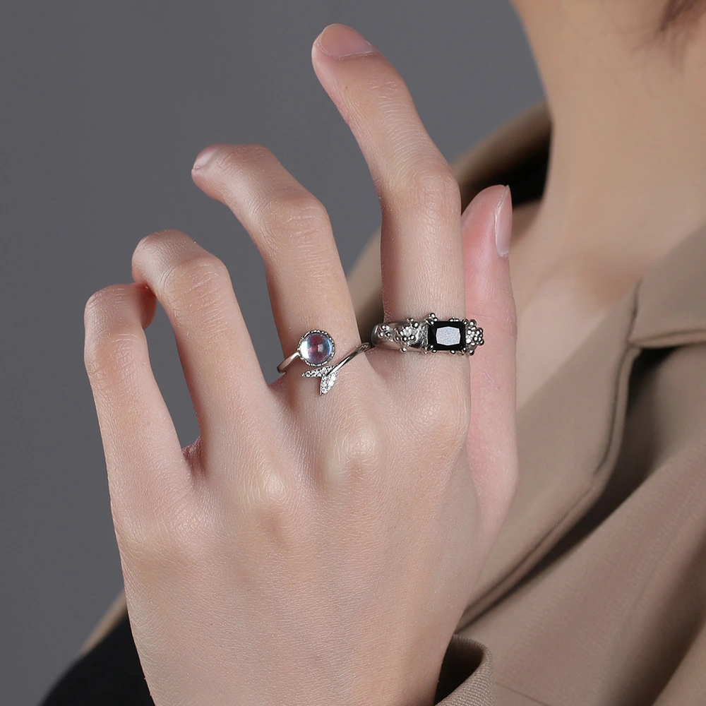 High Grade French Index Finger Ring With Irregular Texture