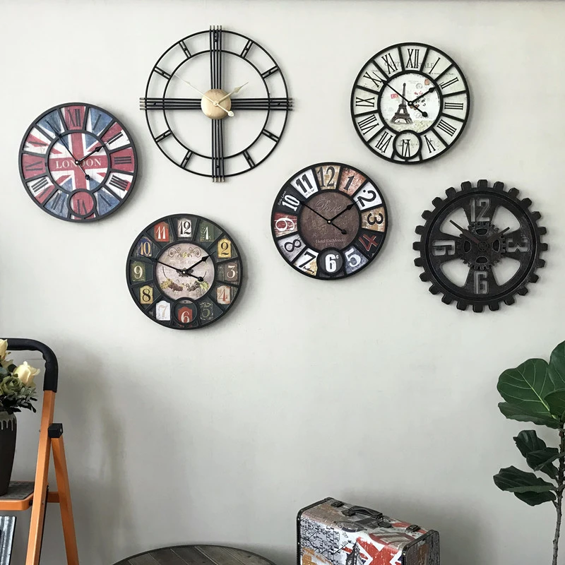 American Vintage Classic Wall Clock Creative Decoration