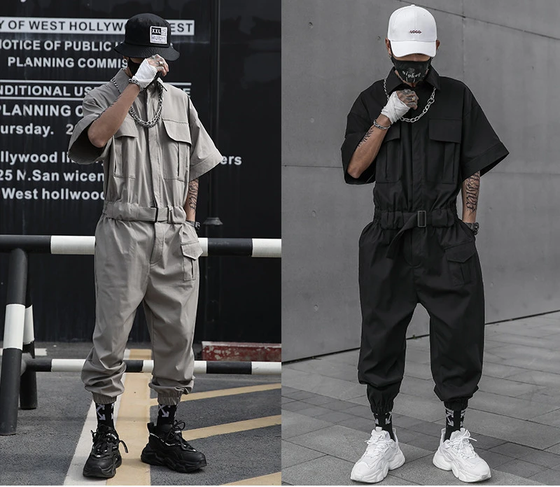 Japanese Functional Style Overalls For Men's Leggings