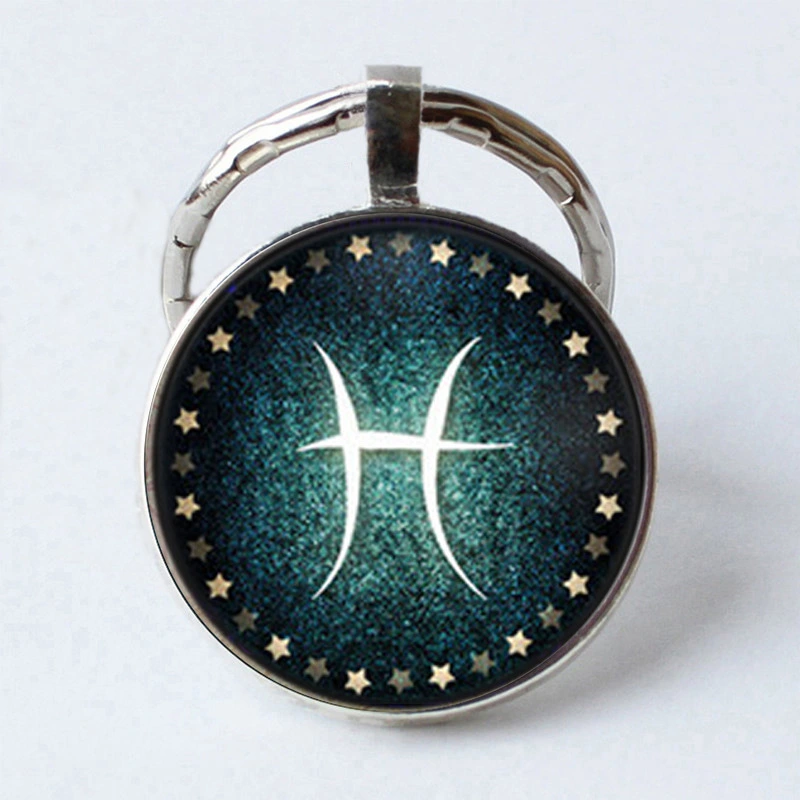 Twelve Constellations 25MM Time Gem Metal Keychain