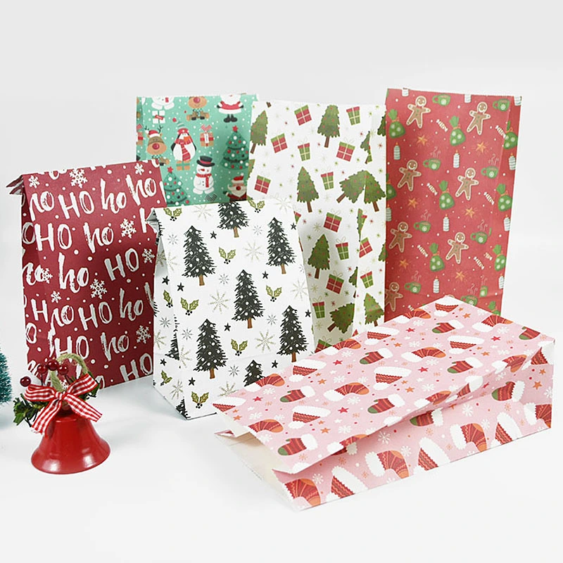 Christmas Wrapped Paper Bags Snowman Snowflakes No Mention