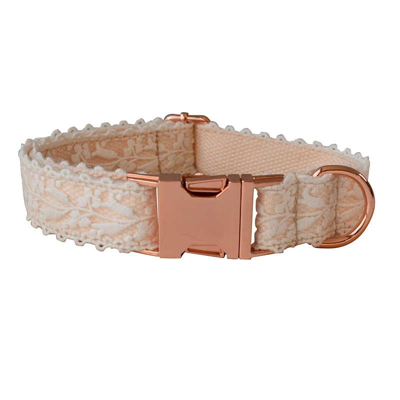 Leaf Lace Pet Collar Bow Metal Buckle