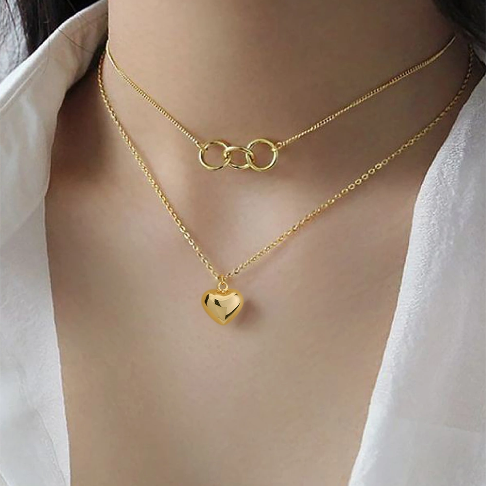 European And N Collarbone Necklace Multi-layer Necklace Love Double-layer Decoration Ins