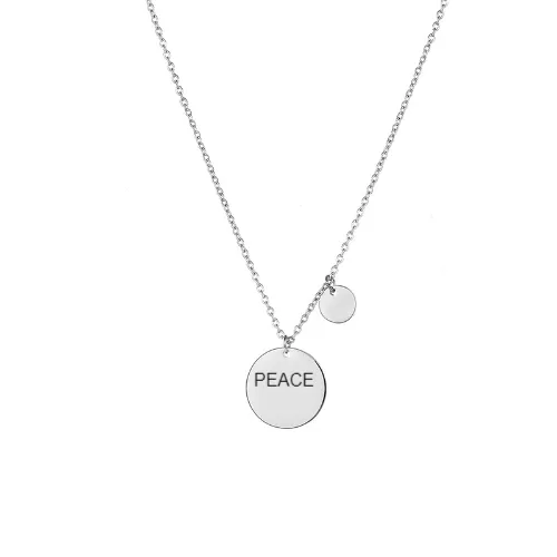 Peace Steel Disk Necklace