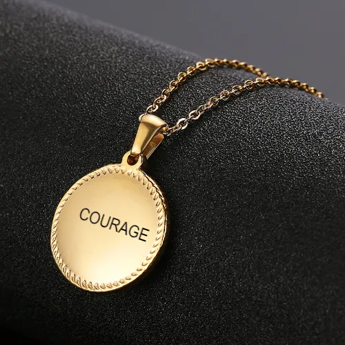 Courage Steel Pendant with Filigree