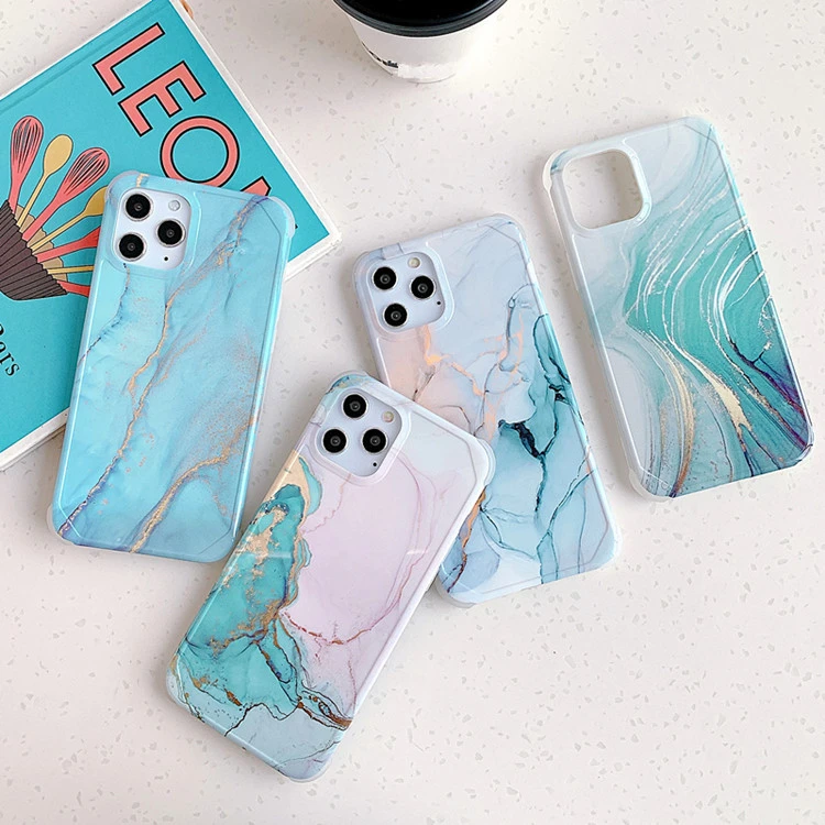 Gilded Marble Silicone Thickened Phone Case