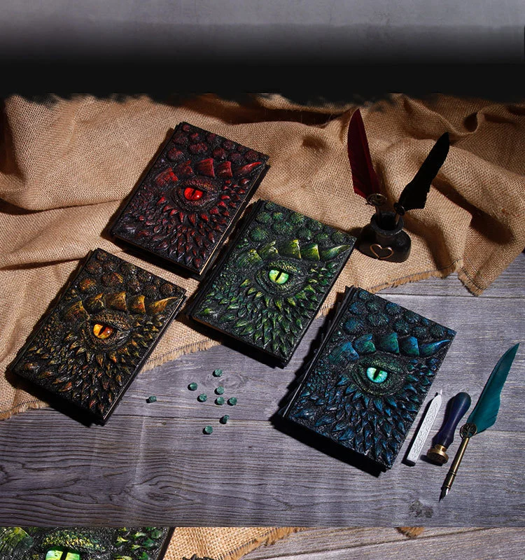 Personalized Embossed Dragon Book Resin Crafts Notebook