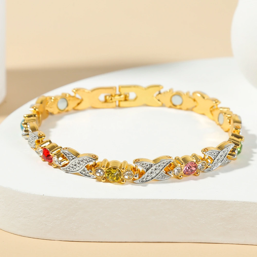 Ladies' Interlocking Gold And Diamond Magnet Bracelet