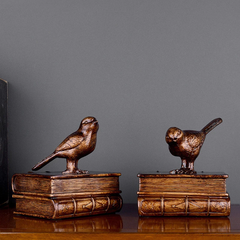 European Style Retro Bird Bookcase