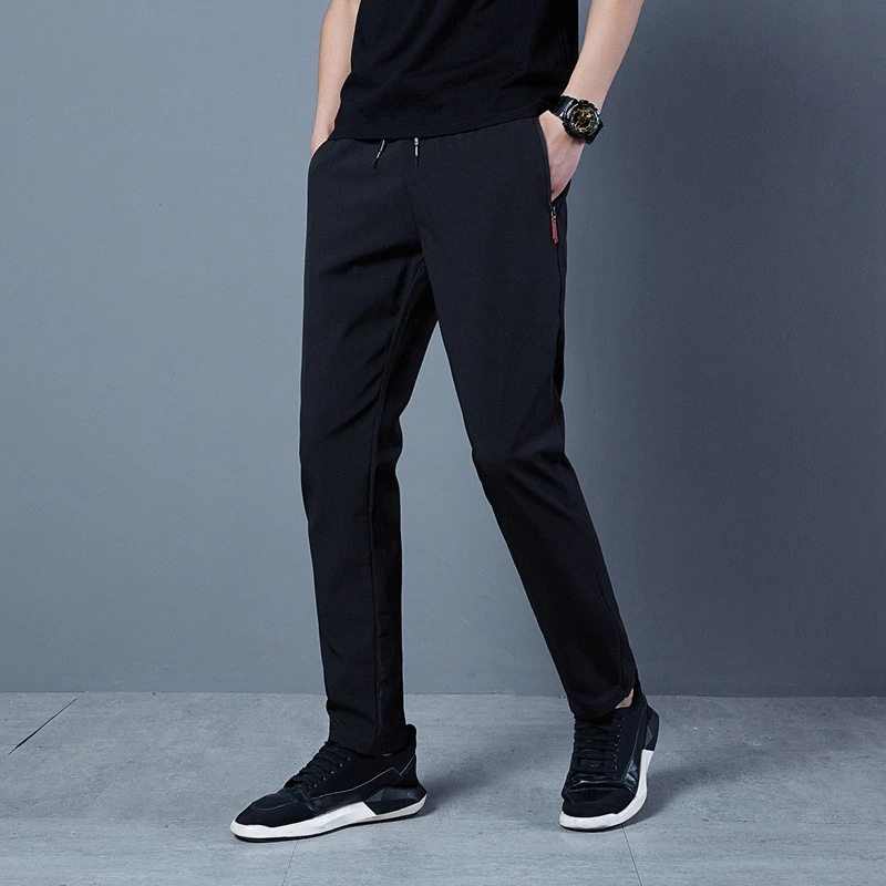 Mens Fashion Solid Color Loose Casual Pants