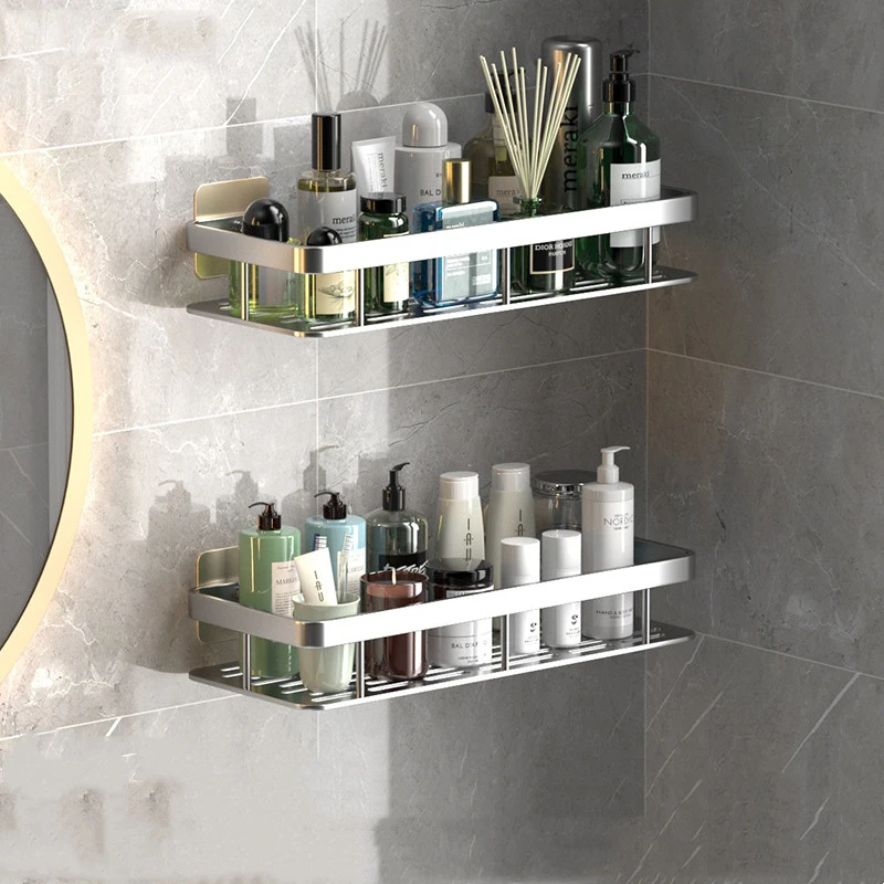 Perforation-free Wall-mounted Bathroom Shelf For Bathroom Storage