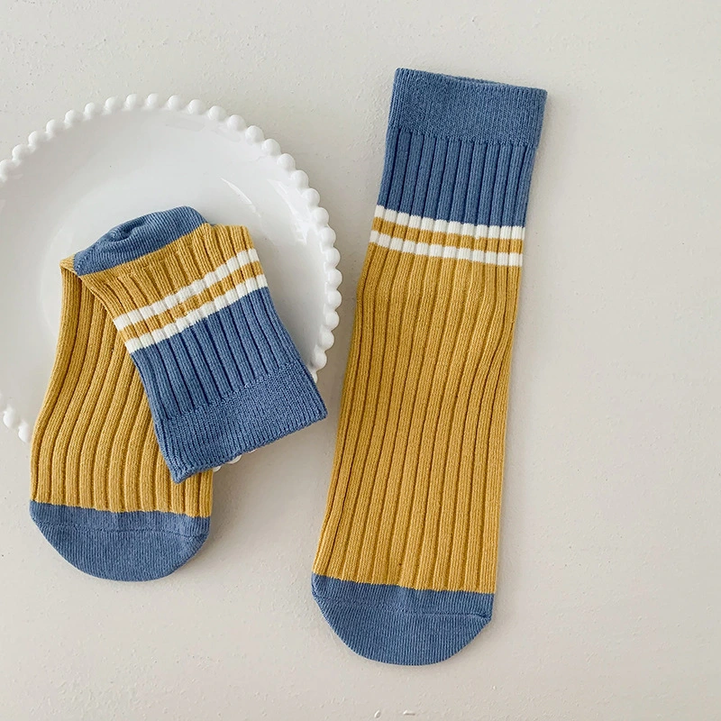 Mid-calf Socks In Colourful Japanese College Style Cotton