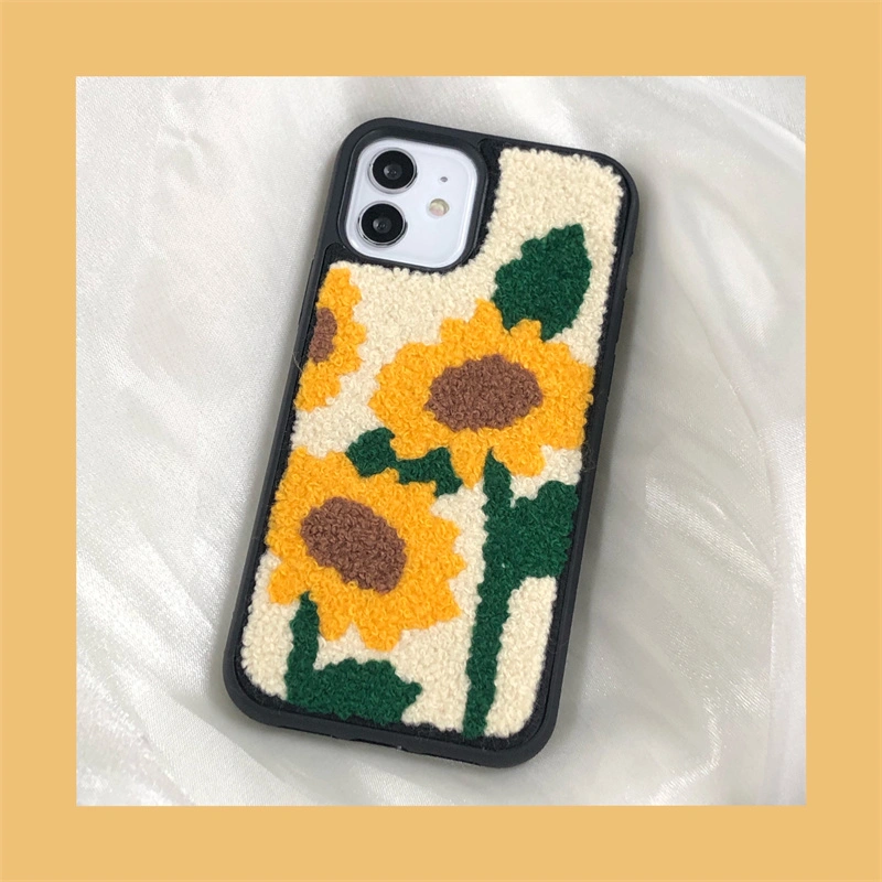 Niche Plush Sunflower Fashion Phone Case