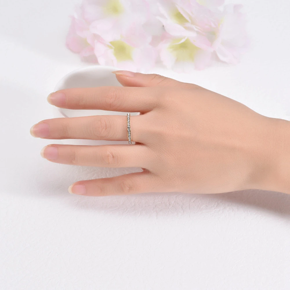 Korean Women's Simple Style Rose Gold Diamond Ring