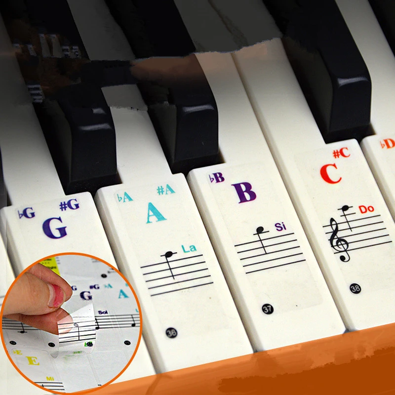 New Piano Transparent Sticker Music Score