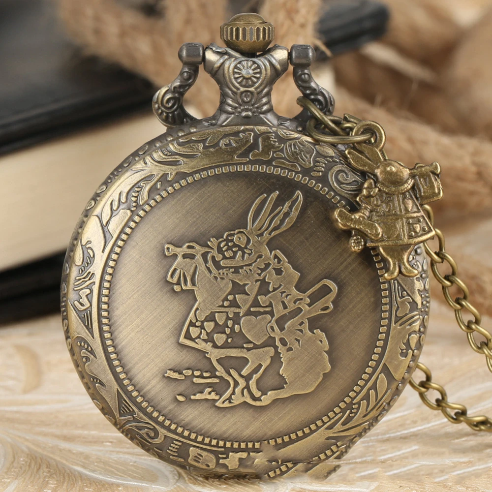 Cute Little Rabbit Quartz Fine Chain Pocket Watch