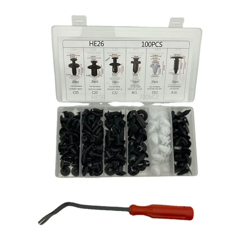 100PCs Car Universal Boxed Buckle Combination Set
