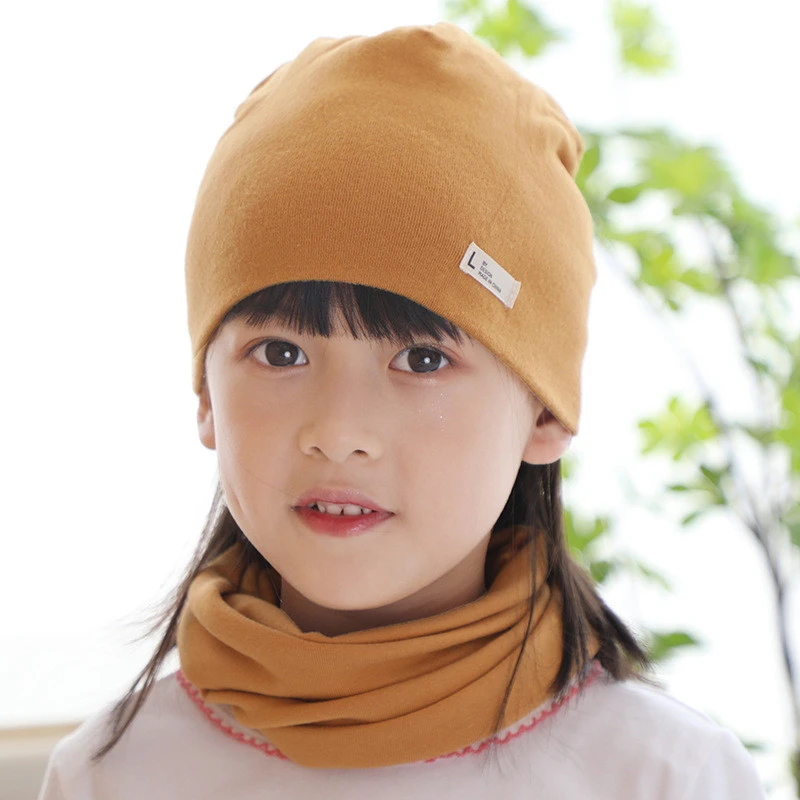 Children's Cotton Hat Scarf Two-piece Set