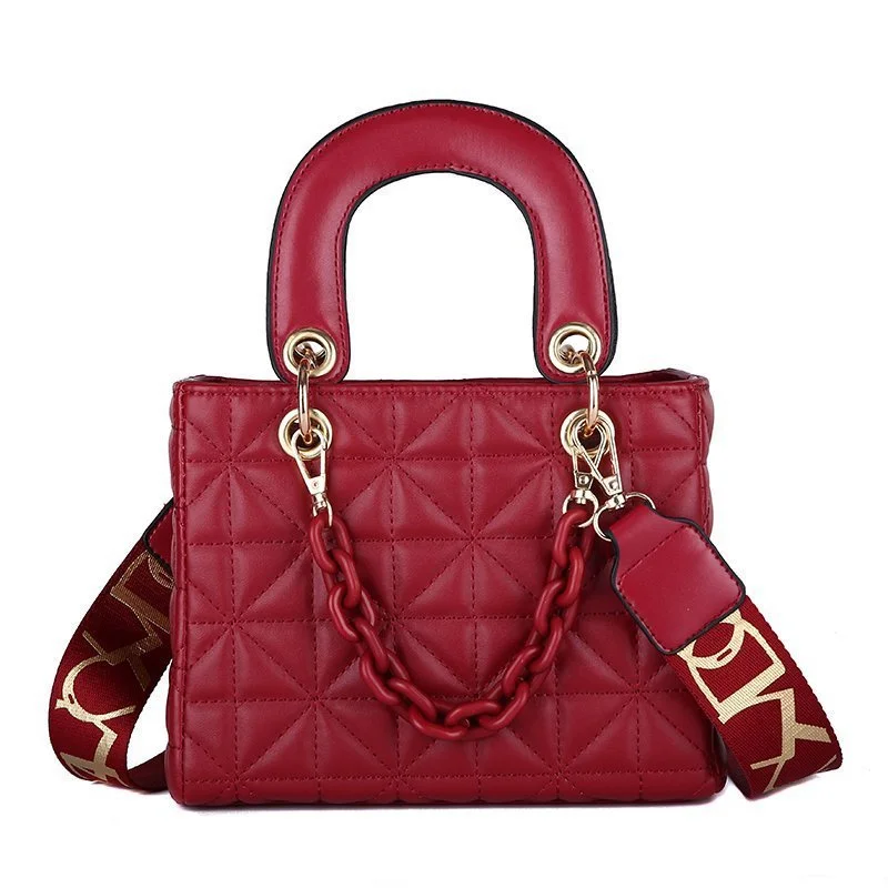 Lingge Embroidery Thread Shoulder Messenger Bag