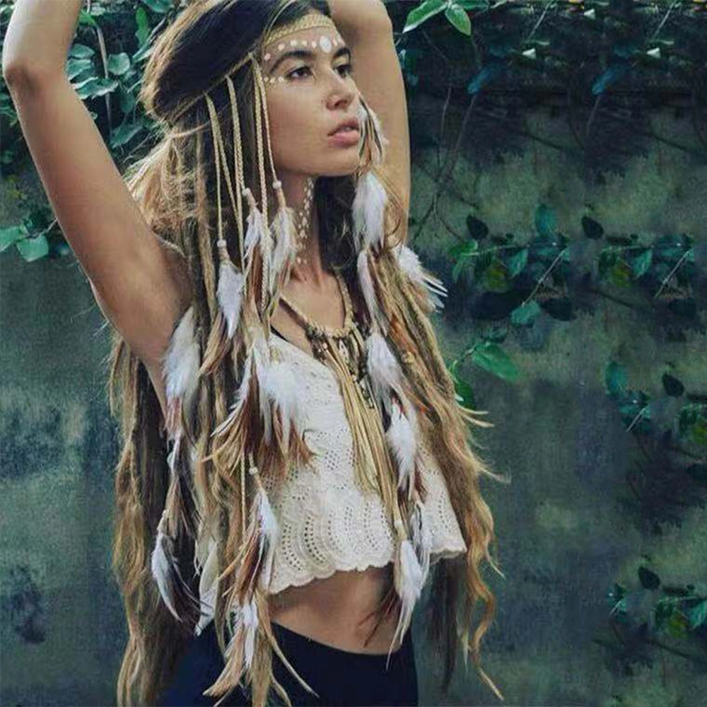 Ancient Feather Hair Band Of Bohemian Ethnic Dance Tribe