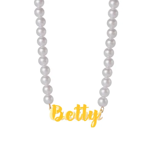 Custom Pearl Name Necklace