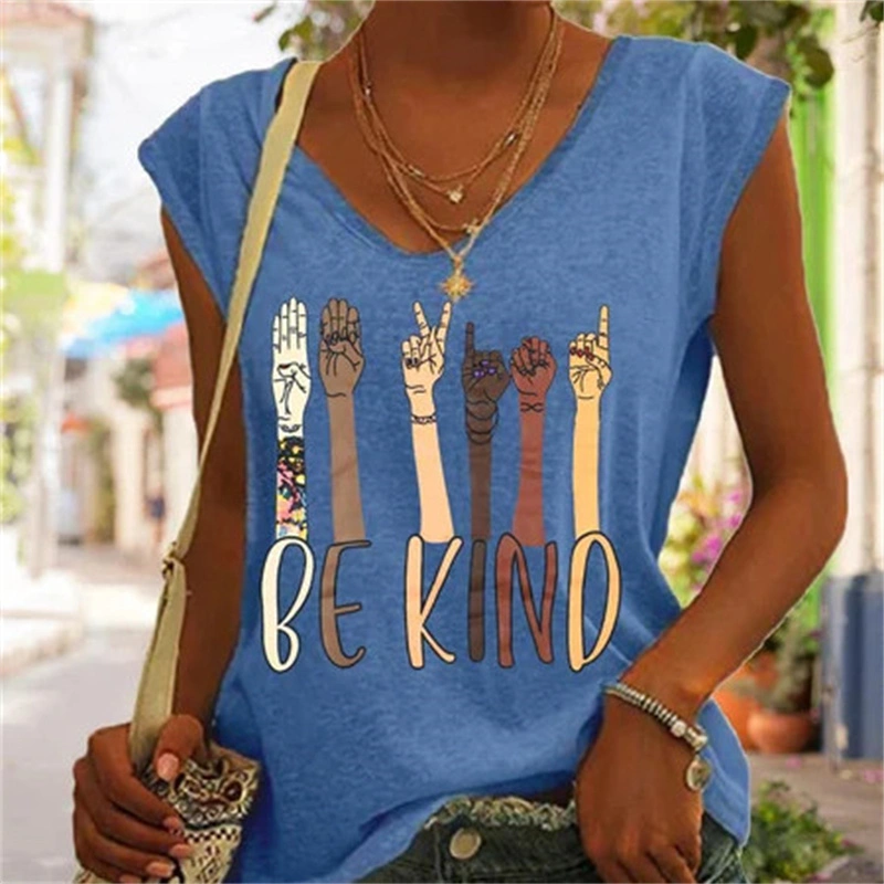 Women's Fashion Casual Arm Print T-shirt