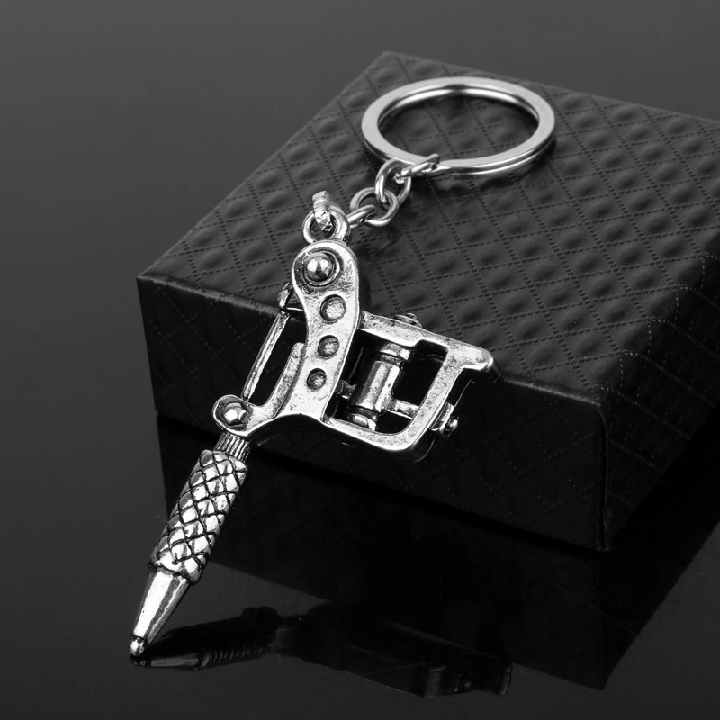 New Vintage Tattoo Machine Pendant Necklace Key Buckle