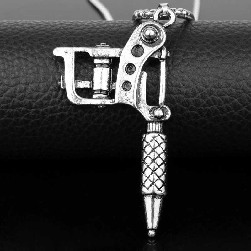 New Vintage Tattoo Machine Pendant Necklace Key Buckle