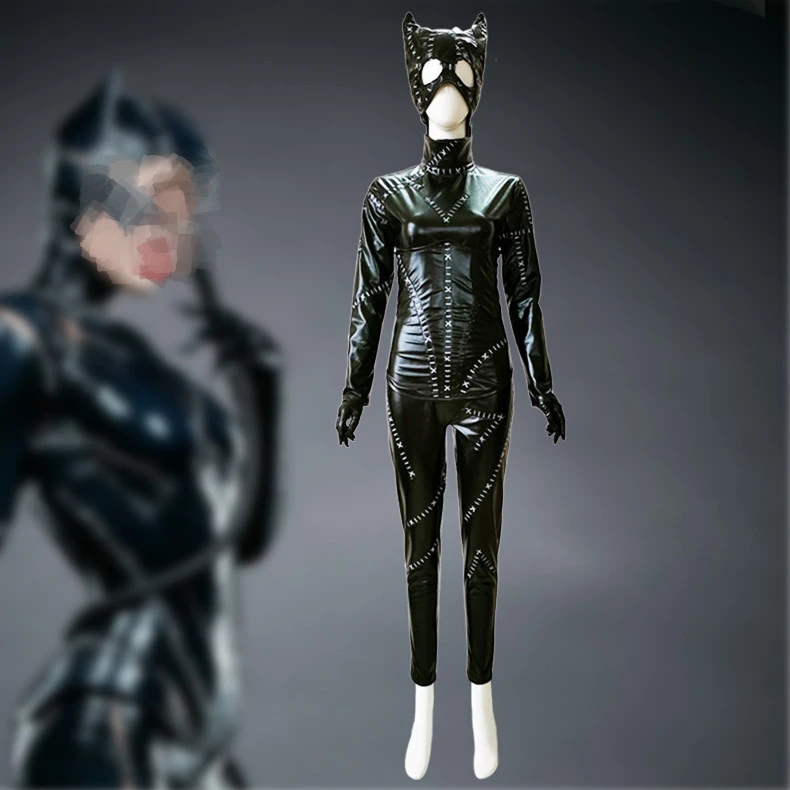 Women's Cos PU Leather Tights One-piece Suit