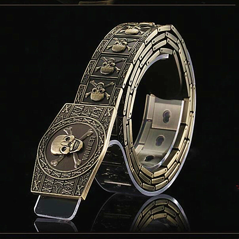 Skeleton Metal Belt Casual Versatile Punk Motorcycle Waist