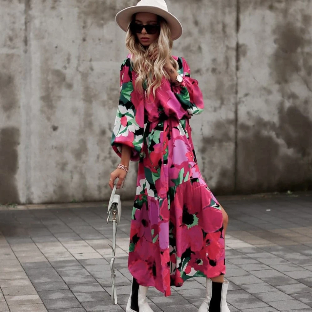 Big Flower New Long Dress