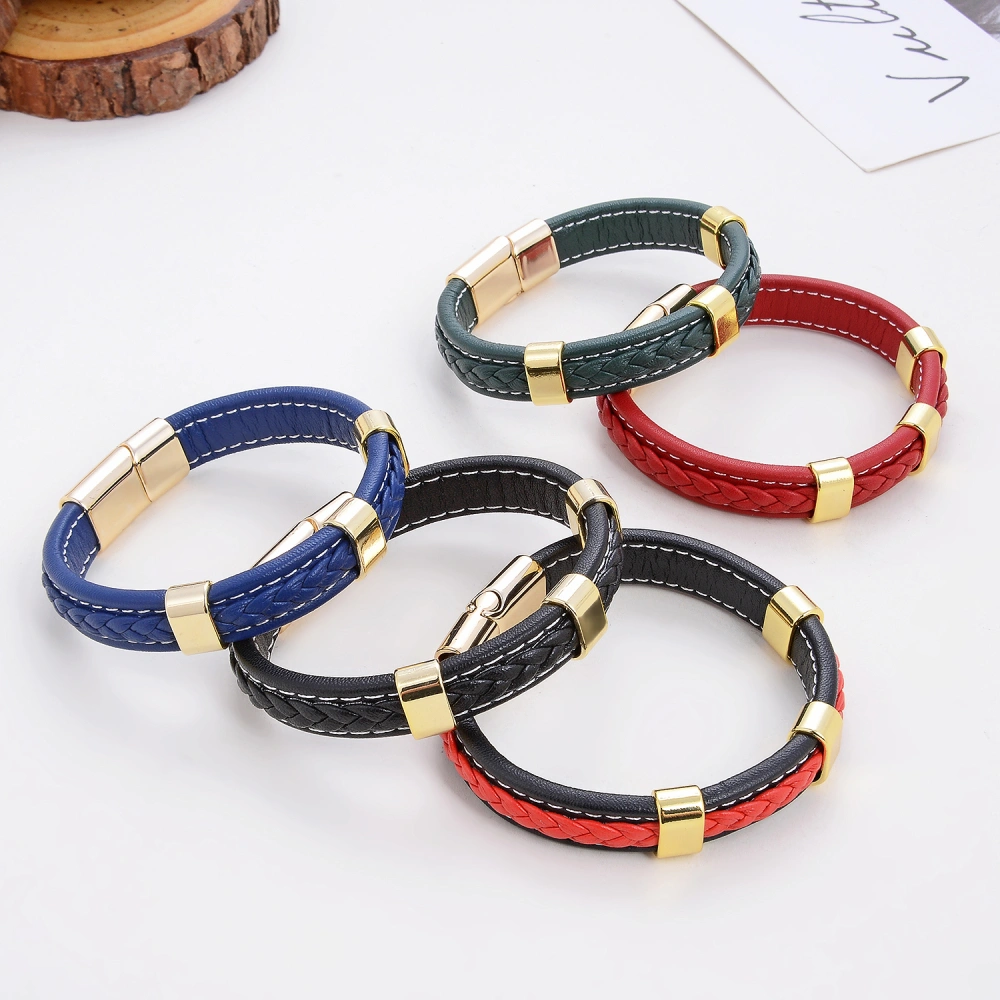 Simple Leisure Metal Single Layer Leather Rope