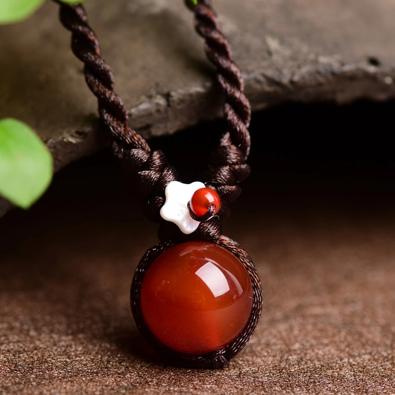 Weaving Retro Small Exquisite Simple Short Agate Necklace Hand-made Gifts