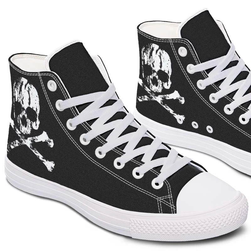 Men's And Women's Fashion Color Printing High-top Canvas Shoes