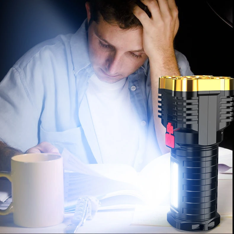Strong Light Flashlight LED Strong USB Rechargeable