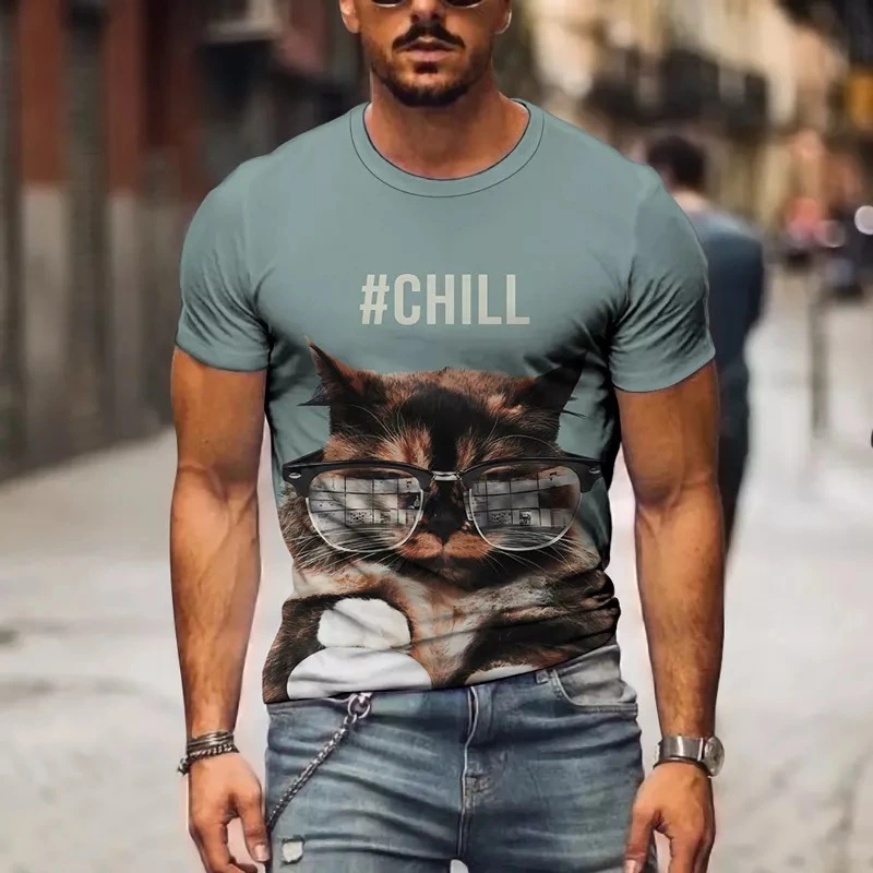 Men's Fashion Casual Short-sleeved Printed T-shirt